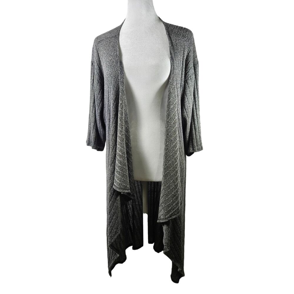 Lularoe Women's Open Front Short Long Cardigan Gray Size Small 3/4 Sleeve